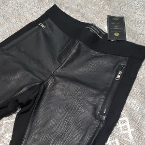 Faux Leather & Ponte Skinny Pant
